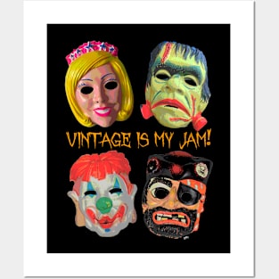 Vintage Halloween Masks Rock Posters and Art